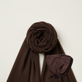 Chusta Hijab z pasującym czepkiem SATIN | Szyfon | BROWNIE