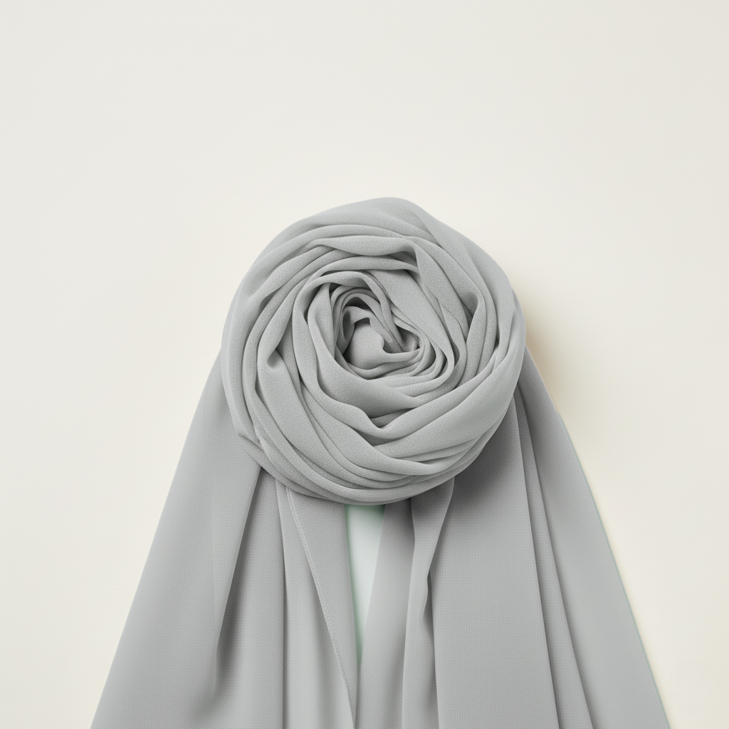 LIGHT GREY | Chusta Szyfonowa Premium