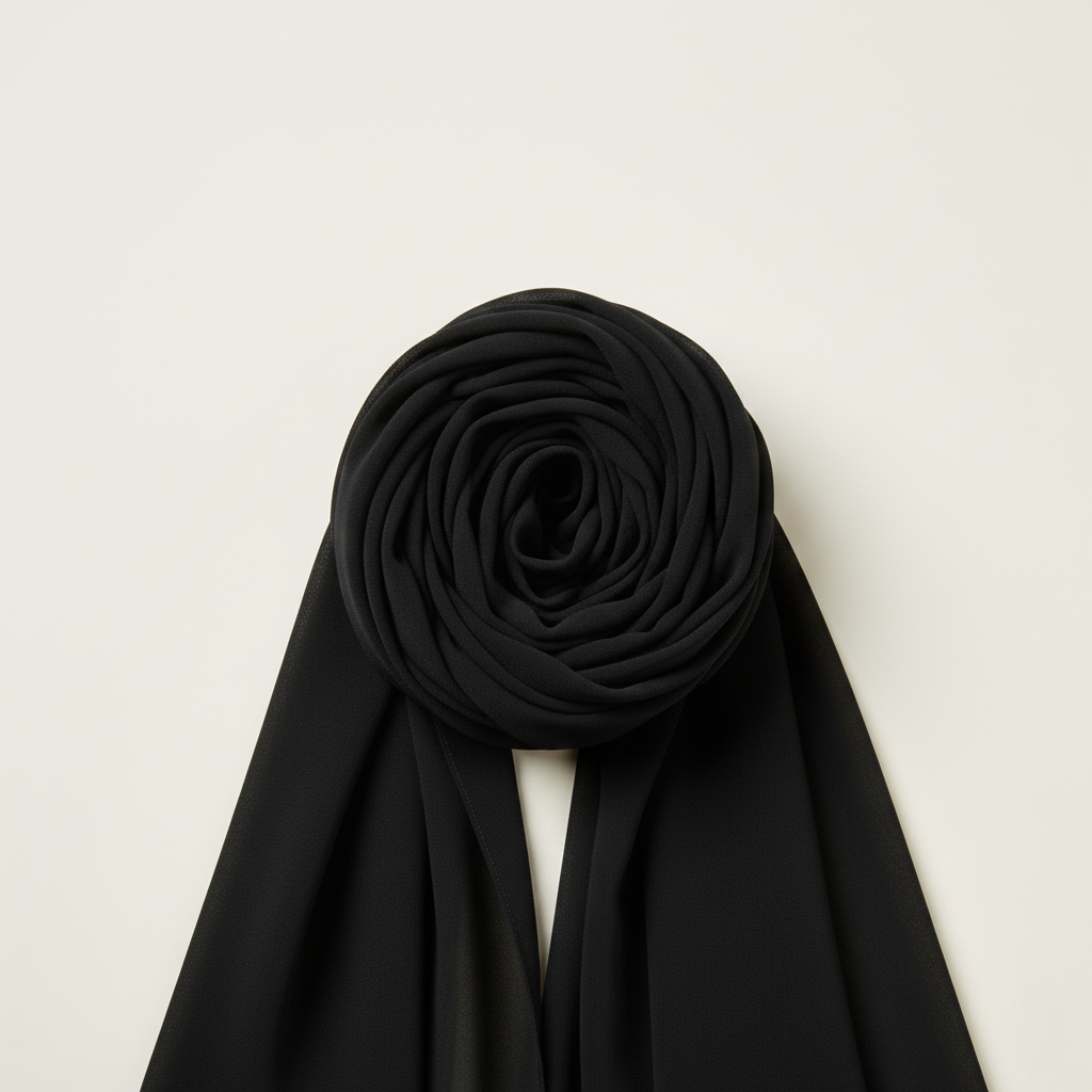 TIMELESS BLACK | Chusta Szyfonowa Premium