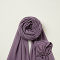 Chusta Hijab z pasującym czepkiem SATIN | Szyfon | SUGAR PLUM