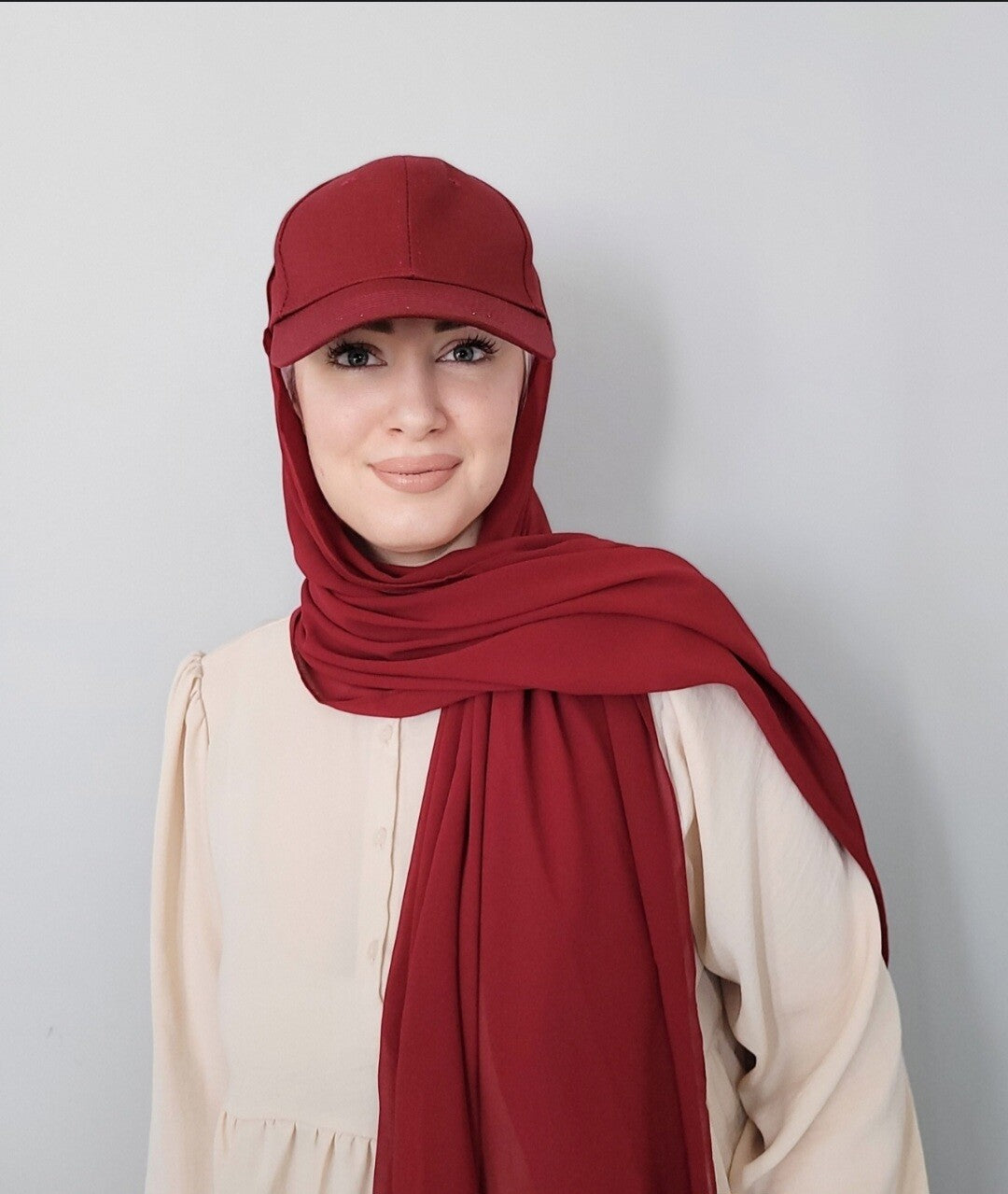 Hijab Cap | Szyfon | RUBY RED