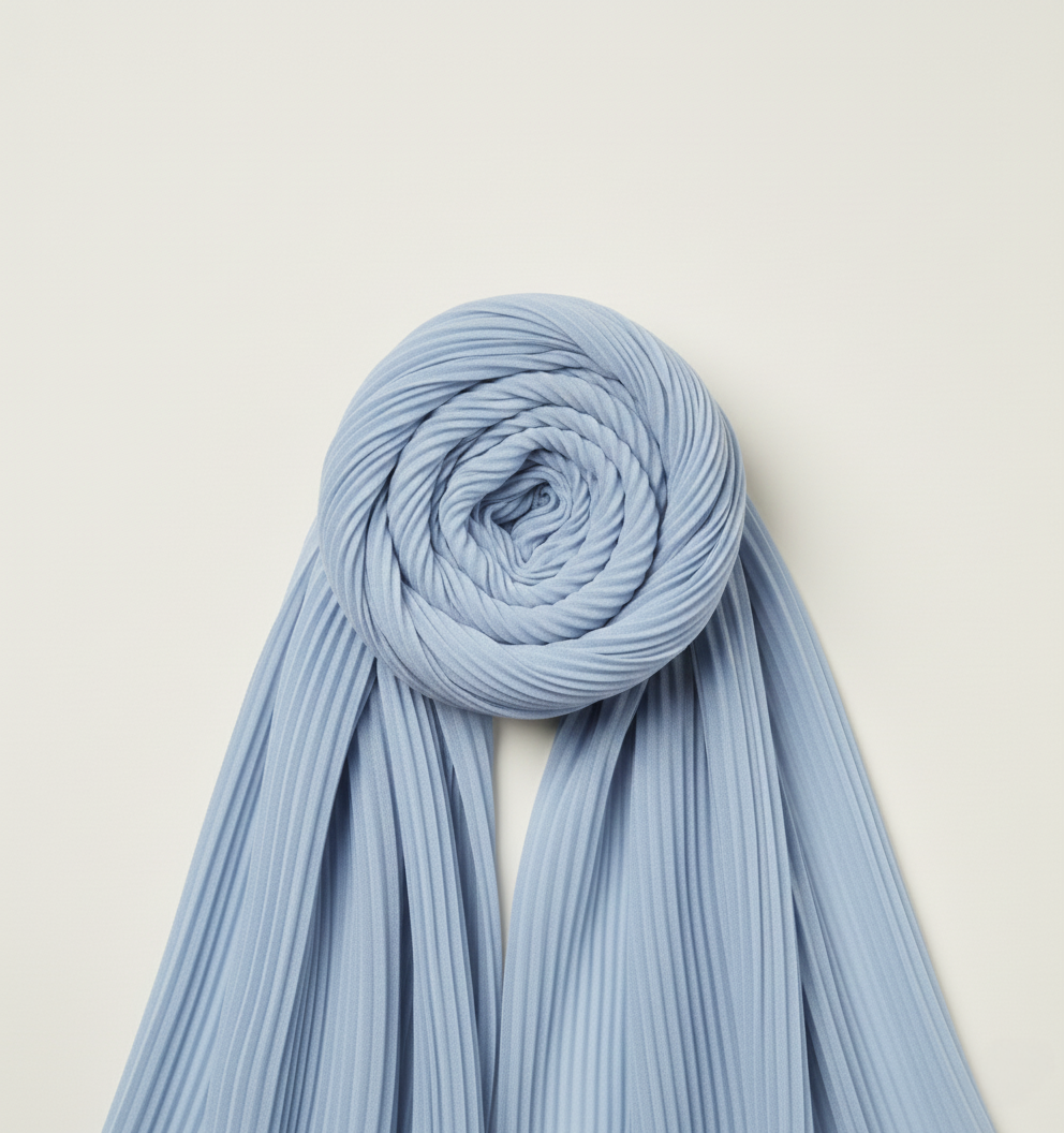 BLUE SKY | Szyfonowa Chusta Plisowana