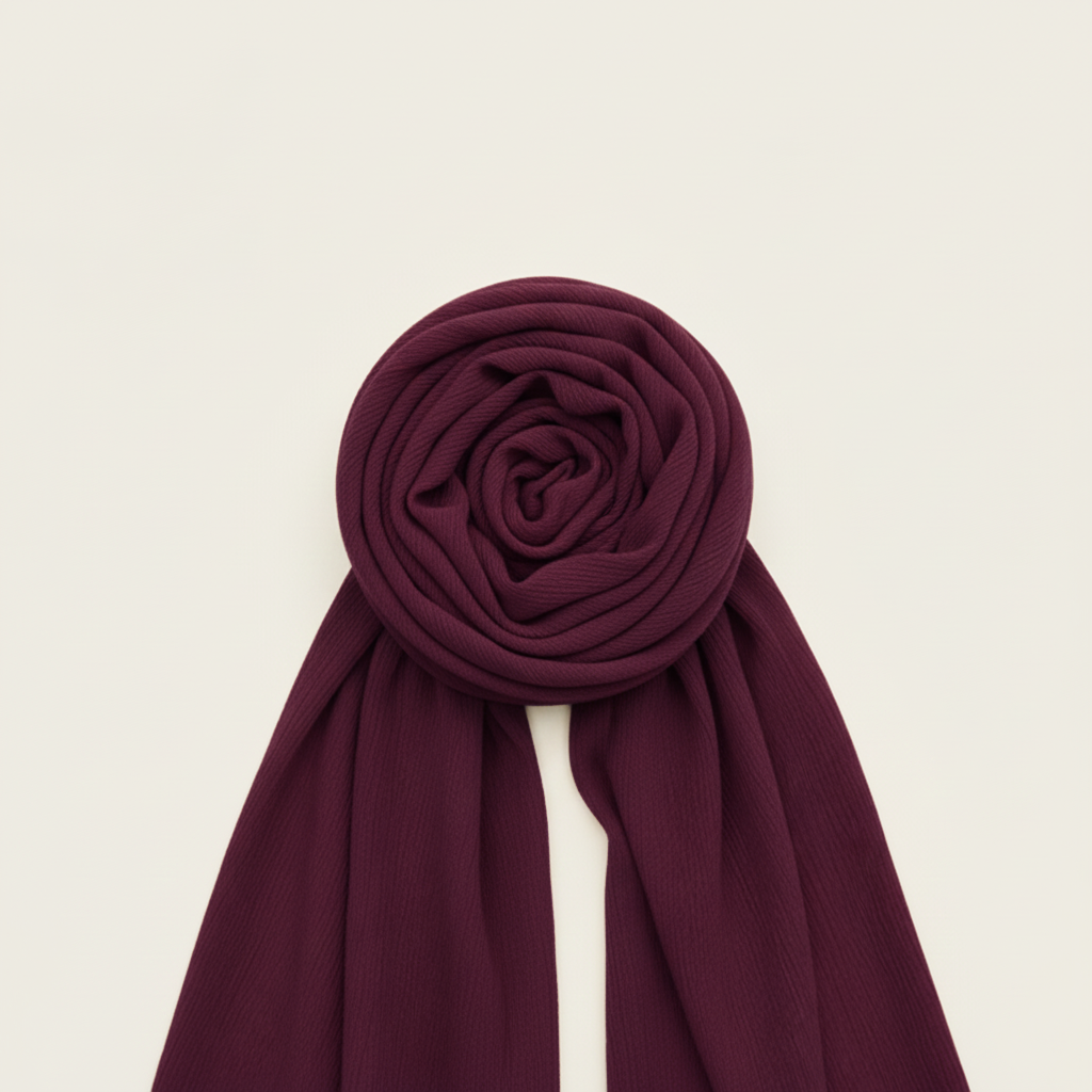 BURGUNDY | Chusta Szyfonowa Crinkle