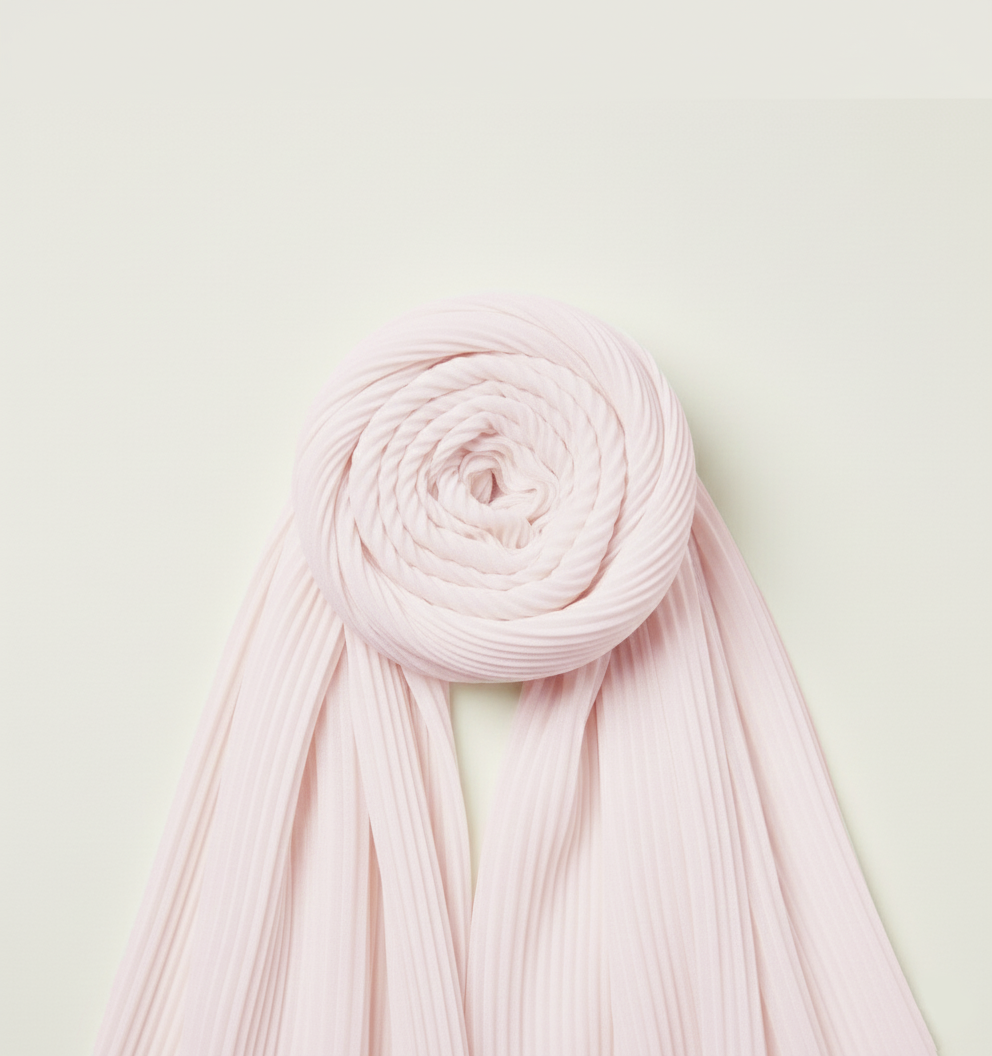 IVORY | Szyfonowa Chusta Plisowana