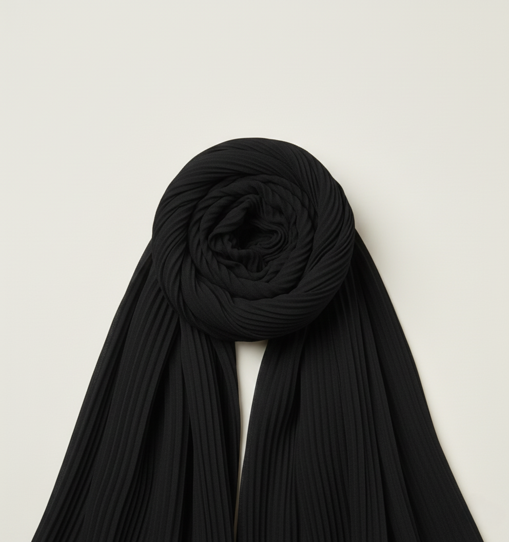 ONYX | SZYFONOWA CHUSTA PLISOWANA